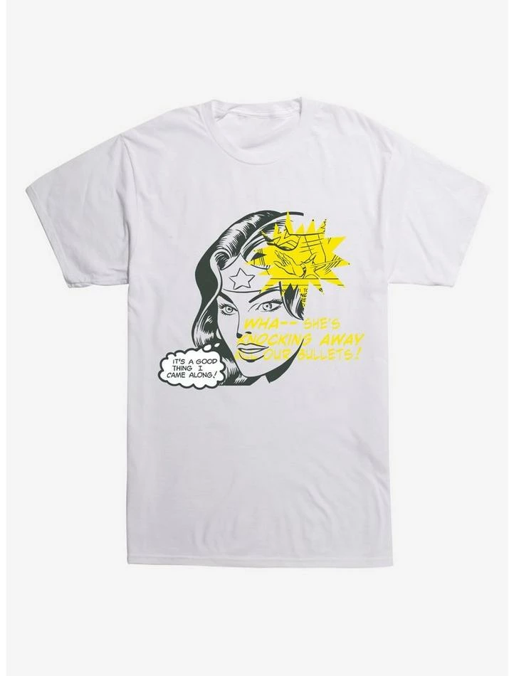 Coupon ⌛ DC Comics Wonder 👩 Woman Knocking Away Bullets T-Shirt ✨ - Image 2