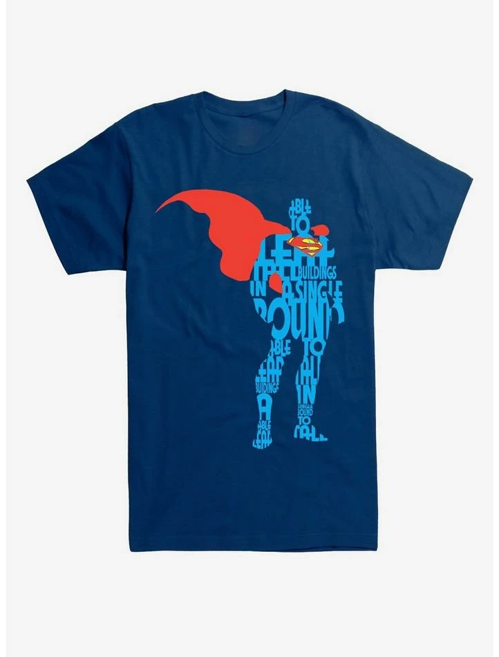 Budget ✔️ DC Comics Superman Comic Script Silhouette T-Shirt 😍 - Image 2