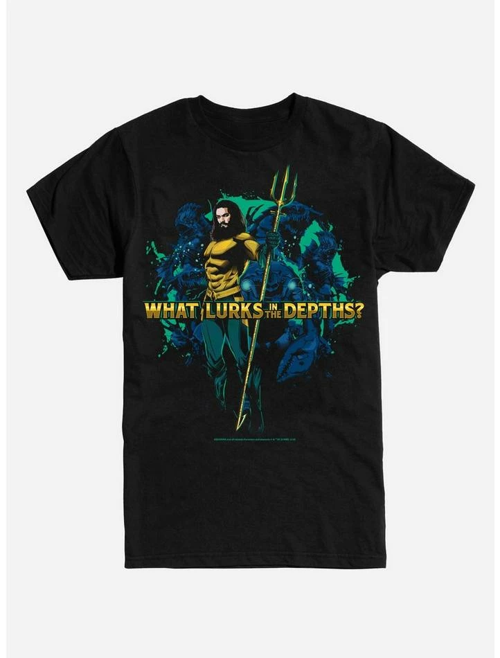 Best reviews of 🔔 DC Comics Aquaman What Lurks In The Depths T-Shirt 🔔 - Image 2