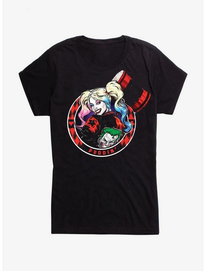 Outlet 🤩 DC Comics Batman Harley Quinn Portrait 👧 Girls T-Shirt 👏 - Image 2
