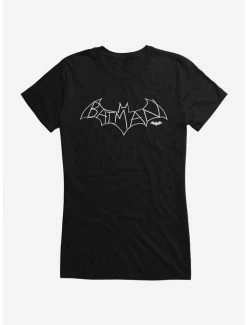 Buy 🧨 DC Comics Batman Outline Logo 👧 Girls T-Shirt ❤️