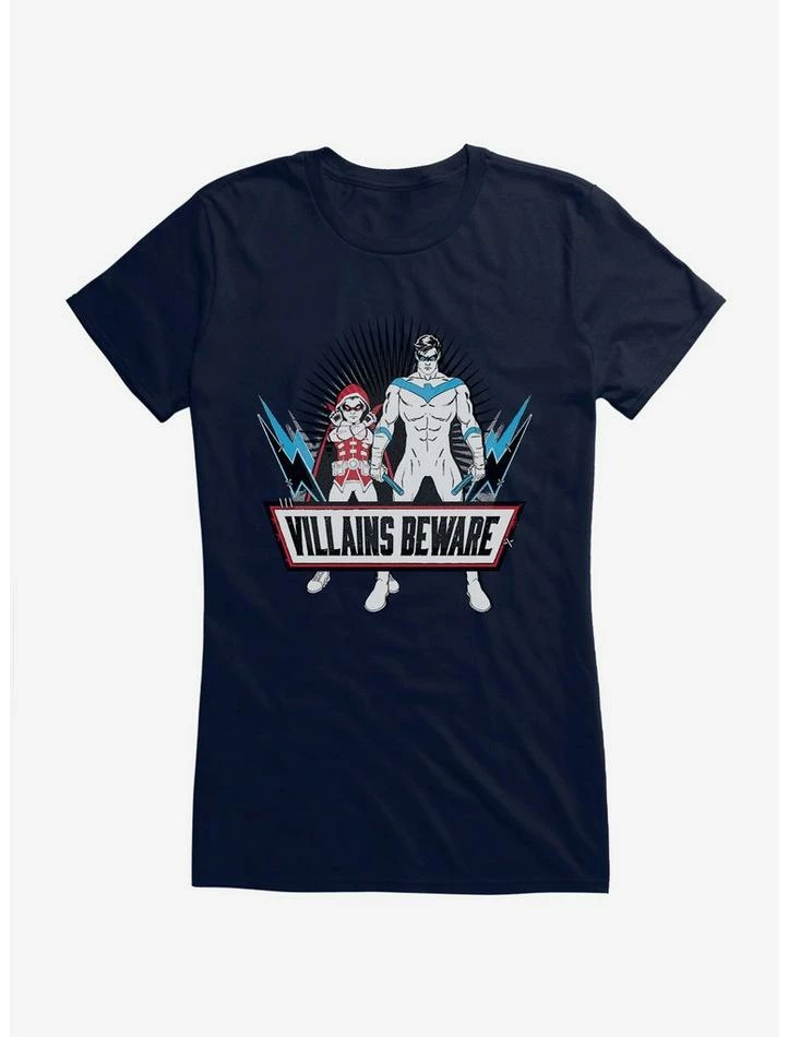 Budget ✔️ DC Comics Batman Nightwing Robin Villains Beware 👧 Girls T-Shirt 💯 - Image 5