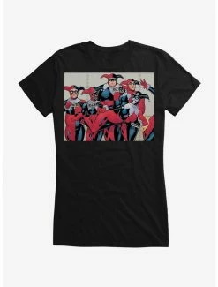 Discount ⌛ DC Comics Batman Harley Quinn Lineup 👧 Girls T-Shirt 🎁