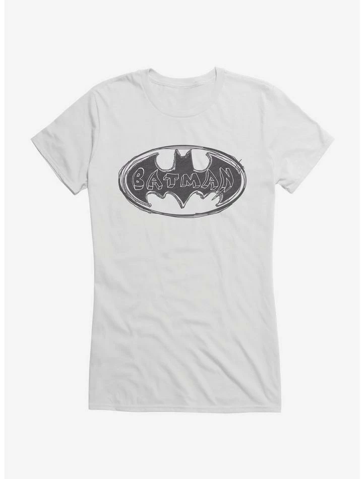 Best Sale ๐งจ DC Comics Batman Sketch Logo ๐ง Girls T-Shirt โ - Image 6