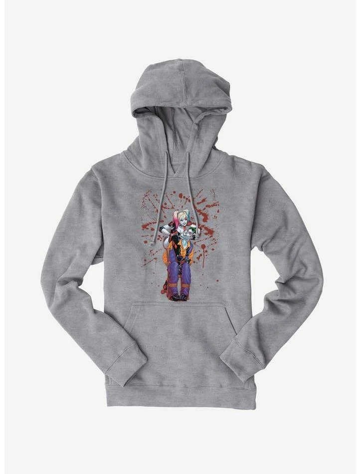 Cheapest ๐ DC Comics Batman The Joker And Harley Quinn Blood Splatter Hoodie ๐ - Image 3