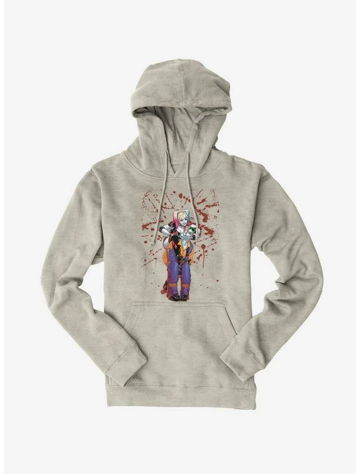 Cheapest ๐ DC Comics Batman The Joker And Harley Quinn Blood Splatter Hoodie ๐ - Image 5