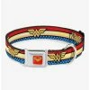 Top 10 👍 DC Comics Wonder 👩 Woman Logo Striped Stars 🐶 Dog Collar Seatbelt Buckle 🎁