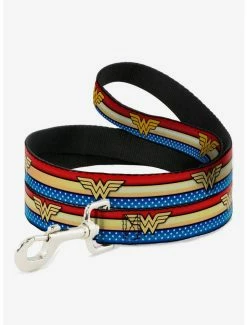 Outlet ๐ DC Comics Wonder ๐ฉ Woman Logo Striped Stars ๐ Dog Leash โ๏ธ