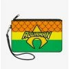 Cheapest 🎁 DC Comics Aquaman Logo Scales Wallet Canvas Zip Clutch 😍