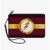 Cheap ❤️ DC Comics The Flash Logo Stripe Wallet Canvas Zip Clutch 🎉