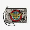 Discount 🤩 DC Comics Wonder 👩 Woman Logo Comic Scenes Wallet Canvas Zip Clutch 👍