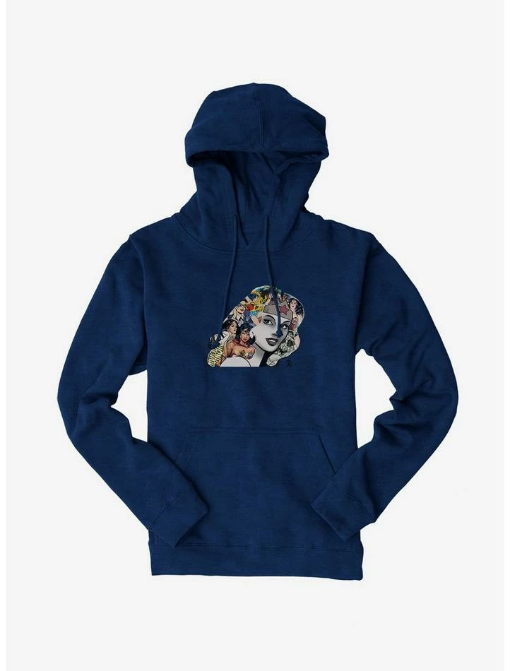 Best Sale โค๏ธ DC Comics Wonder ๐ฉ Woman Hair Collage Hoodie โค๏ธ - Image 5