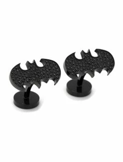 Wholesale ๐งจ DC Comics Batman Stainless Steel Black Pave Crystal Cufflinks โจ