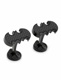 Outlet 🔥 DC Comics Batman Stainless Steel Carbon Fiber Cufflinks 🔔