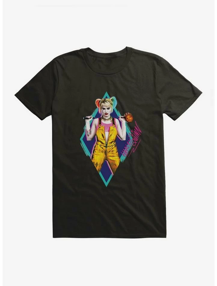 Deals ⌛ DC Comics Birds Of Prey Harley Quinn Neon Diamond T-Shirt 😉 - Image 2