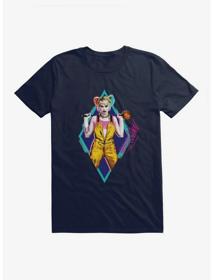 Deals ⌛ DC Comics Birds Of Prey Harley Quinn Neon Diamond T-Shirt 😉 - Image 4