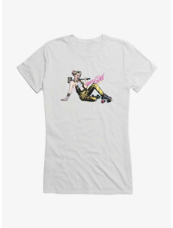Best deal ✔️ DC Comics Birds Of Prey Harley Quinn 🔨 Hammer Pose 👧 Girls T-Shirt ⭐ - Image 6