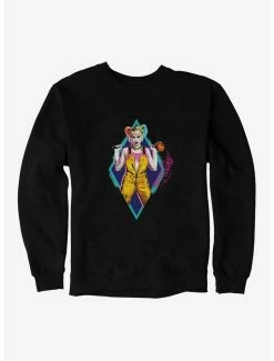 Budget 👍 DC Comics Birds Of Prey Harley Quinn Neon Diamond Sweatshirt 😉