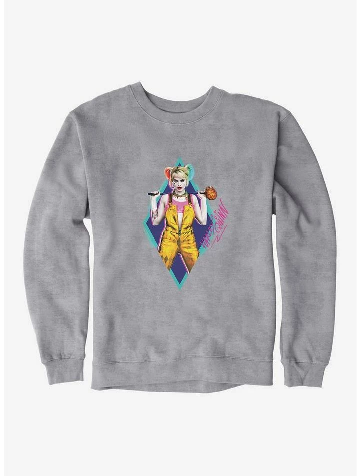 Budget ๐ DC Comics Birds Of Prey Harley Quinn Neon Diamond Sweatshirt ๐ - Image 3