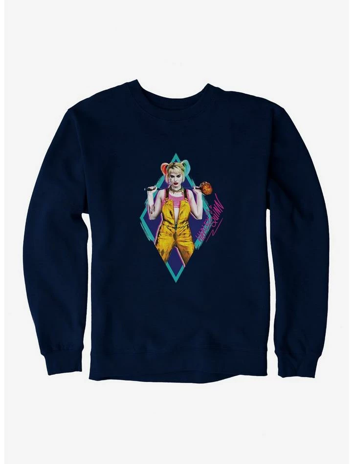Budget ๐ DC Comics Birds Of Prey Harley Quinn Neon Diamond Sweatshirt ๐ - Image 4