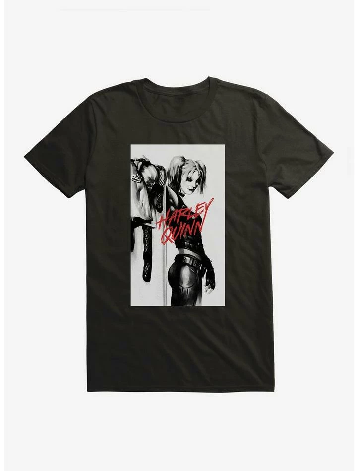 Buy ⌛ DC Comics Batman Harley Quinn Black And White Portrait T-Shirt 🛒 - Image 2
