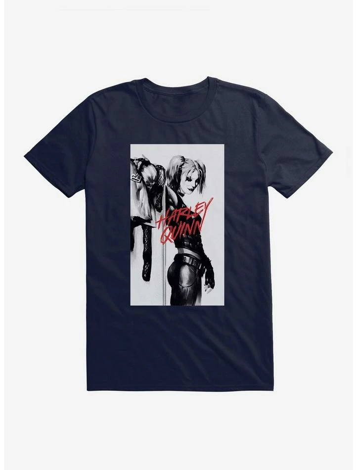 Buy ⌛ DC Comics Batman Harley Quinn Black And White Portrait T-Shirt 🛒 - Image 3