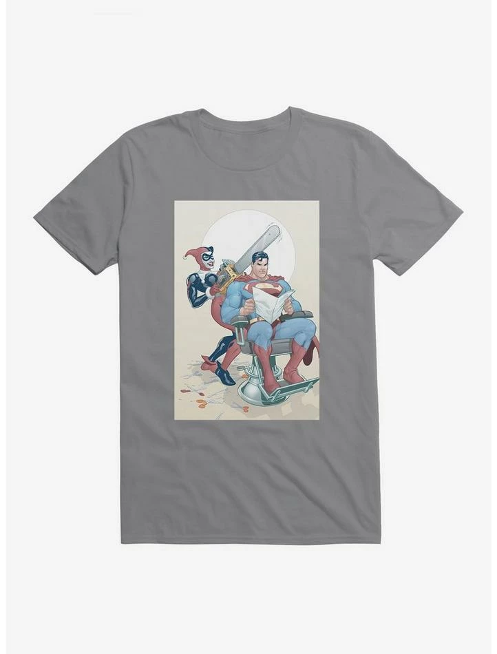 Promo ๐ฅฐ DC Comics Batman Harley Quinn Gives Superman A Haircut T-Shirt ๐ - Image 4