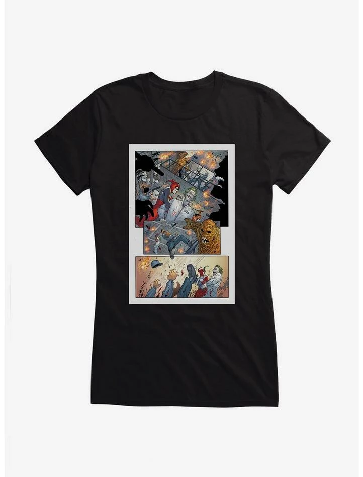 Coupon ๐ DC Comics Batman Harley Quinn Take Over Comic Strip ๐ง Girls T-Shirt ๐
