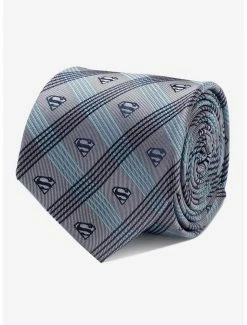 Brand new 🤩 DC Comics Superman Gray Plaid Tie 👍