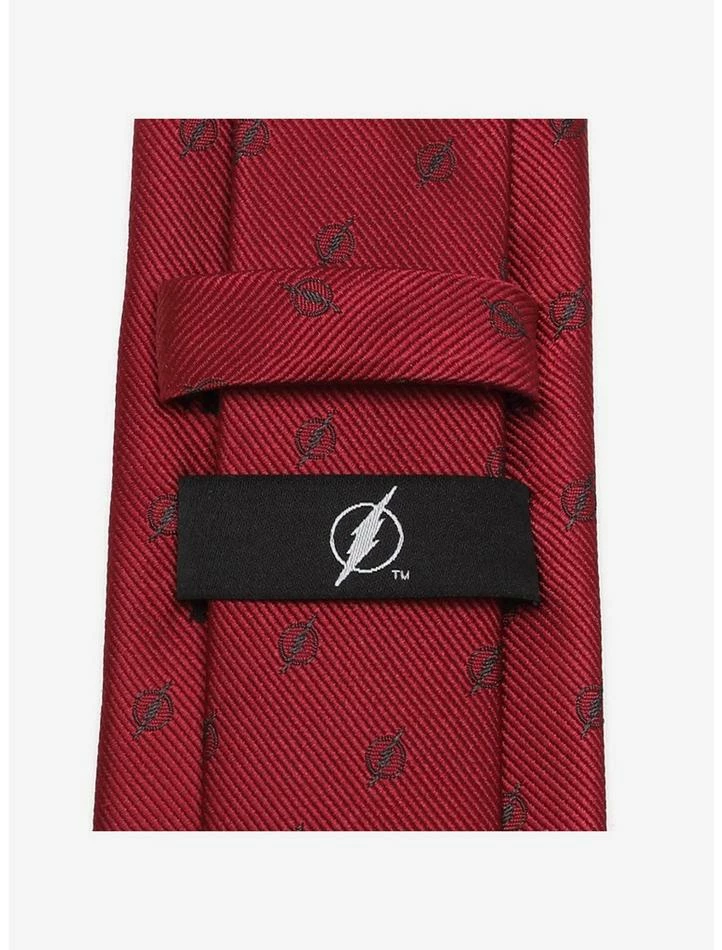 New 😉 DC Comics The Flash Maroon Jacquard Tie 👏 - Image 4