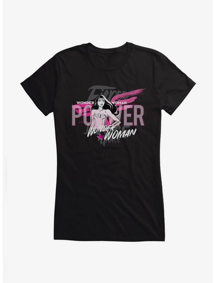 Outlet 🔔 DC Comics Wonder 👩 Woman Fierce Pink Power 👧 Girls T-Shirt 🎁 - Image 2