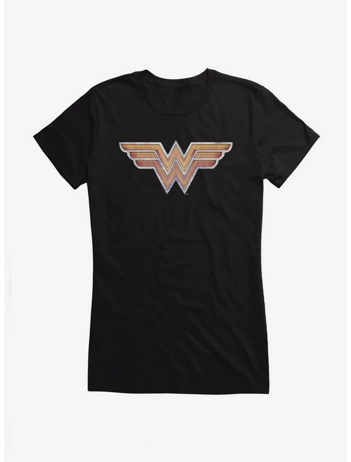 Best Sale 😍 DC Comics Wonder 👩 Woman Gold Logo 👧 Girls T-Shirt 👏 - Image 2