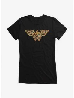Best deal 😀 DC Comics Wonder 👩 Woman Tile Logo 👧 Girls T-Shirt 💯