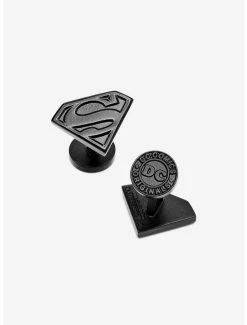 Promo 😍 DC Comics Superman Satin Black Superman Shield Cufflinks ❤️