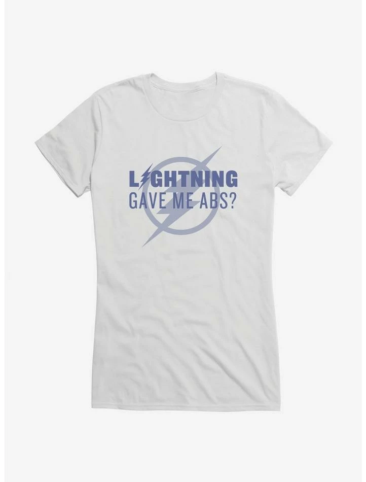 New 🛒 DC Comics The Flash Lightning Gave Me Abs 👧 Girls T-Shirt ❤️ - Image 6