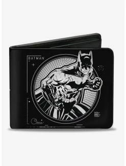 Buy 🥰 DC Comics Batman Black And White Tech Action Pose Bat Logo Bi-fold Wallet 😉
