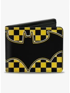 Wholesale 🌟 DC Comics Batman Yellow And Black Bat Logo Close Up Bi-fold Wallet ❤️