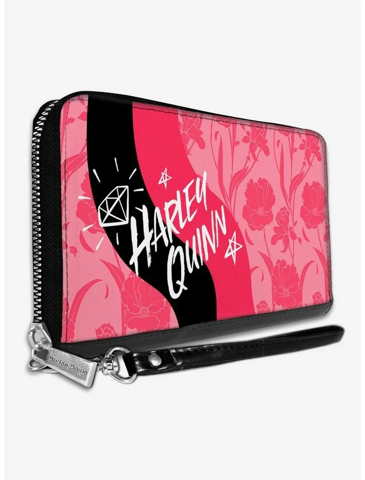 Budget ๐งจ DC Comics Birds of Prey Harley Quinn Floral Zip Around Wallet ๐