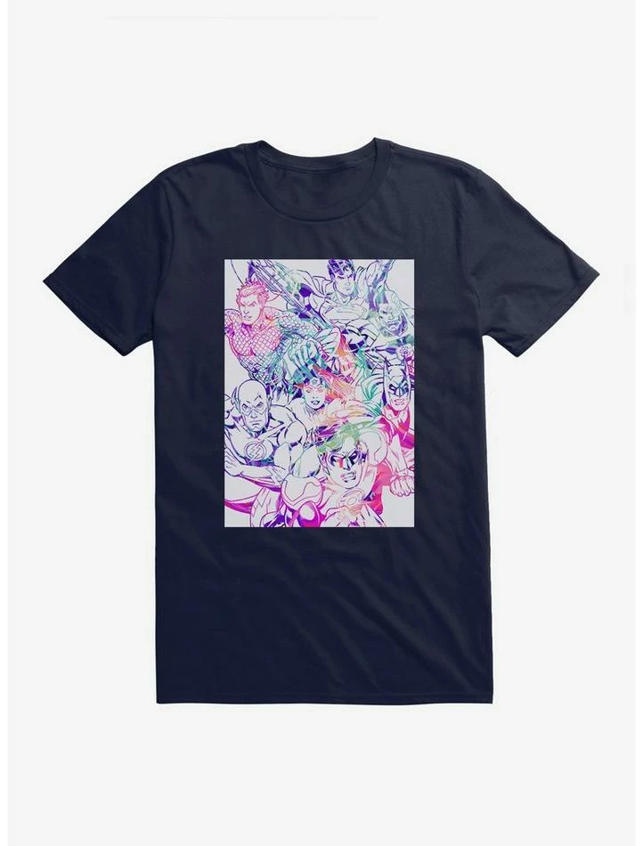 Top 10 โจ DC Comics Justice League Group Outlined T-Shirt โ - Image 3