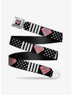 Discount 🌟 DC Comics Superman Shield Americana Stars Seatbelt Belt ⌛
