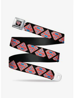 Budget 🌟 DC Comics Superman Shield Flip Americana Seatbelt Belt ⌛