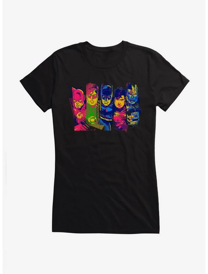 Cheapest ๐งจ DC Comics Justice League Art Group ๐ง Girls T-Shirt ๐ - Image 2