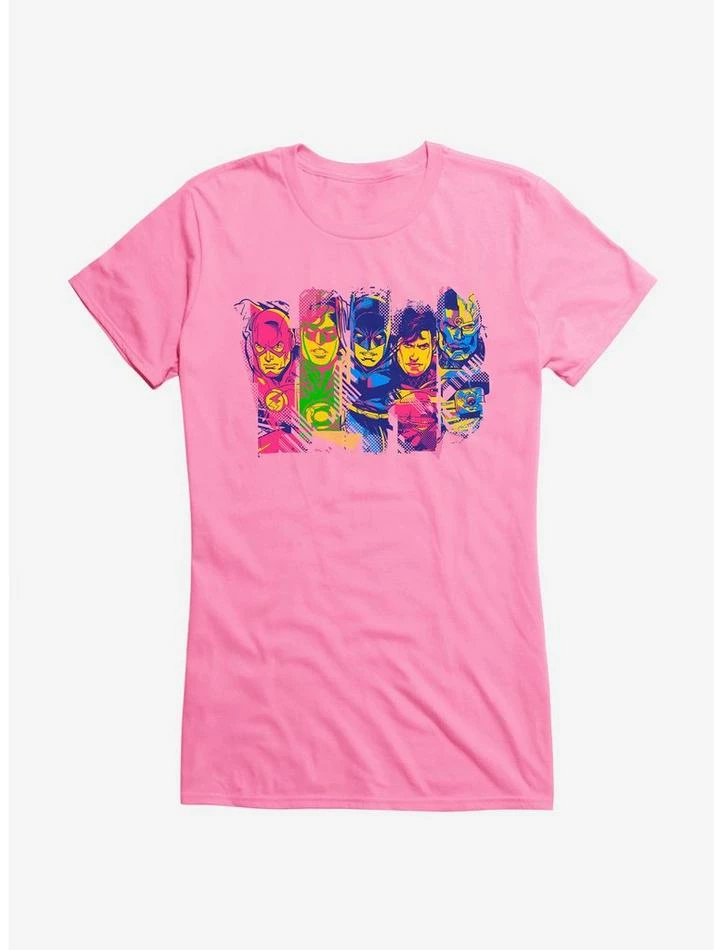 Cheapest ๐งจ DC Comics Justice League Art Group ๐ง Girls T-Shirt ๐ - Image 3