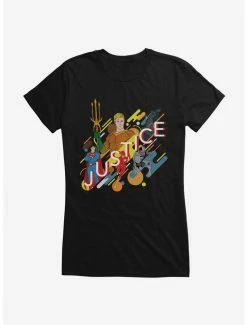Best Pirce ⌛ DC Comics Justice League Vintage Unite 👧 Girls T-Shirt 😀