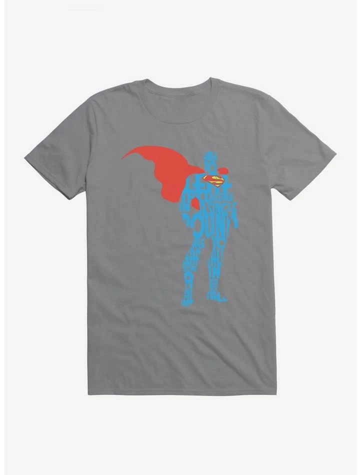 Budget ✔️ DC Comics Superman Comic Script Silhouette T-Shirt 😍