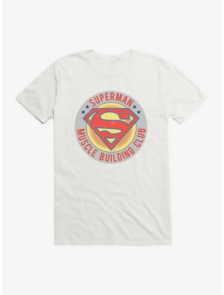 Coupon ⌛ DC Comics Superman Muscle Building Club T-Shirt ✨