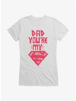 Best Pirce 🌟 DC Comics Superman Dad Is My Hero 👧 Girls T-Shirt ✔️