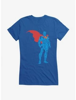 Cheap ๐ DC Comics Superman Comic Script Silhouette ๐ง Girls T-Shirt โจ