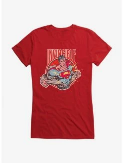 New 🌟 DC Comics Superman Invincible Hero 👧 Girls T-Shirt ⭐