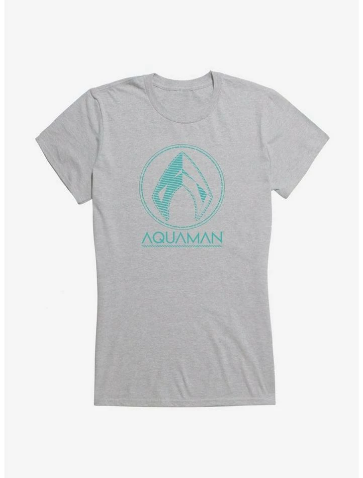 New 😍 DC Comics Aquaman Blue Icon 👧 Girls T-Shirt 👏 - Image 3
